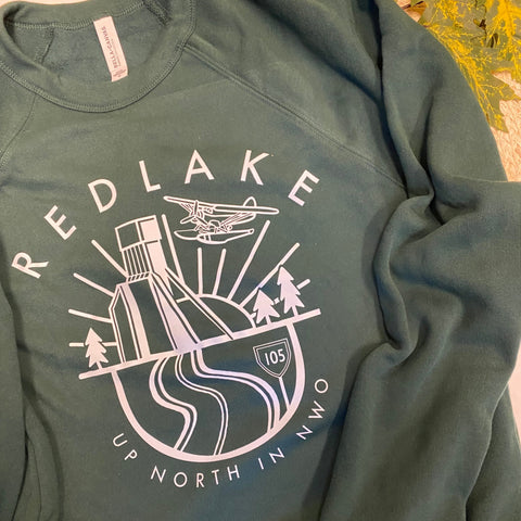 Red Lake Up North Collection Crewneck - Forest