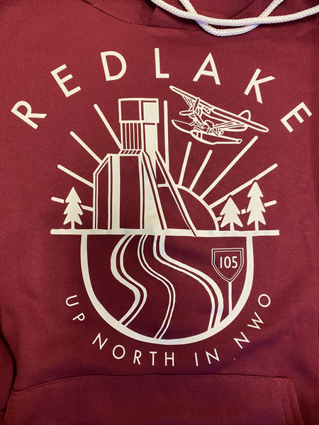 Red Lake Up North Hoodie - Merlot