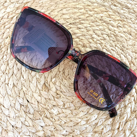 Floral Sunglasses - Red