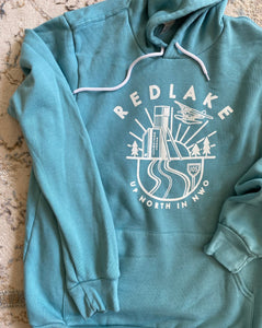 Red Lake- Up North Hoodie - Blue Lagoon