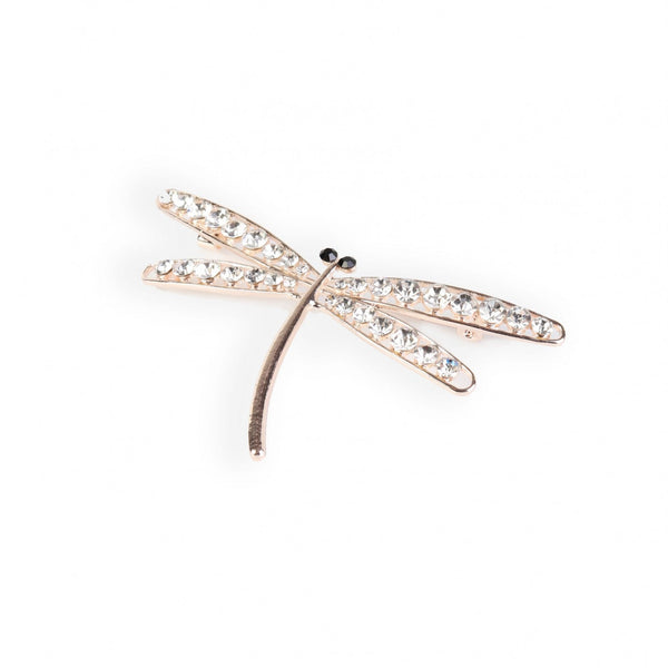Dragonfly Brooch - White and Green