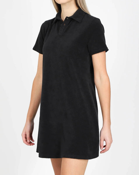 Terry Cloth Polo Dress- Brunette the Label