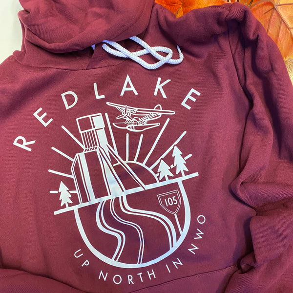 Red Lake Up North Hoodie - Merlot