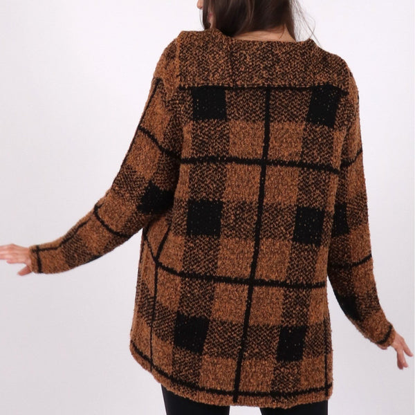 Kristin Cardigan - Camel Plaid