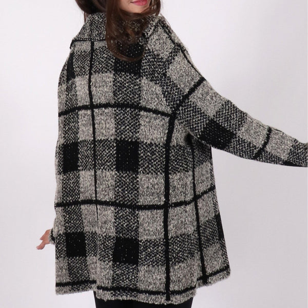 Kristin Cardigan - Grey Plaid