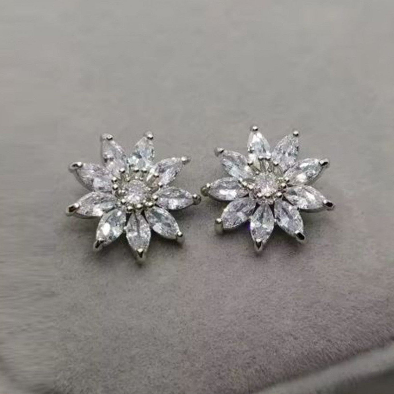 Snowflake Studs - silver and gold