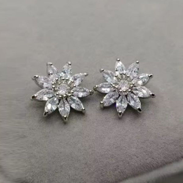 Snowflake Studs - silver and gold