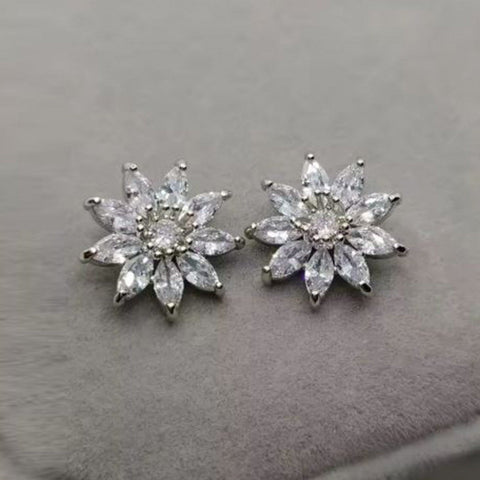 Snowflake Studs - silver and gold