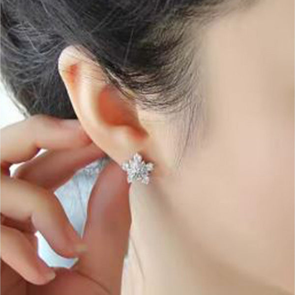 Snowflake Studs - silver and gold