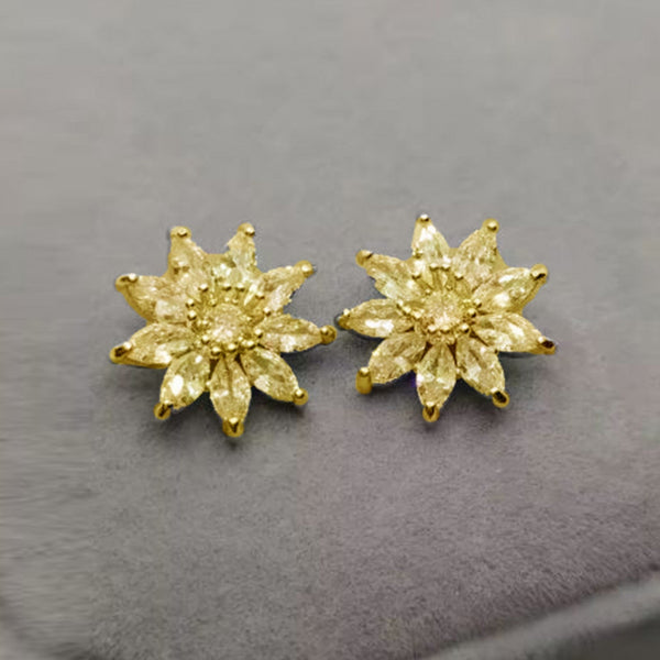 Snowflake Studs - silver and gold