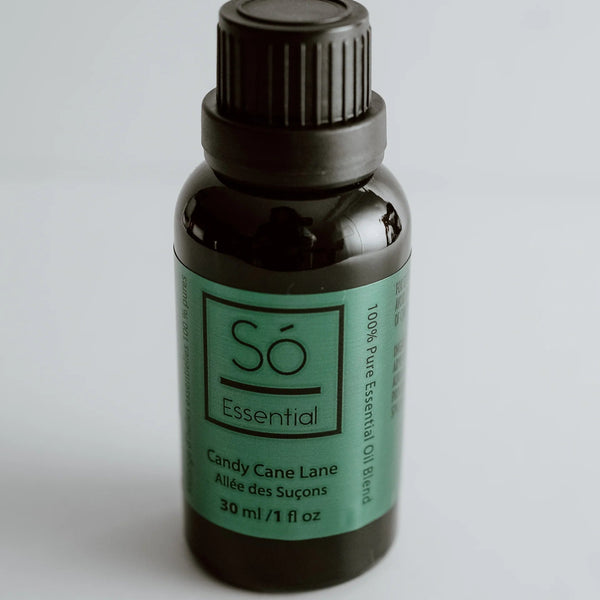 Essential oil bottle labeled 'Sö Essential' on a gray background