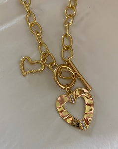 Linked Hearts Necklace - Gold