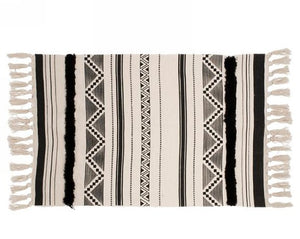 Aztec Print Rug - Black and Natural