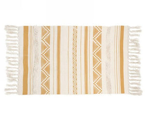 Aztec Print Rug - Mustard Yellow