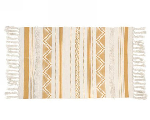 Aztec Print Rug - Mustard Yellow