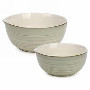 Sadie Set of Two Bowls - Light Sage