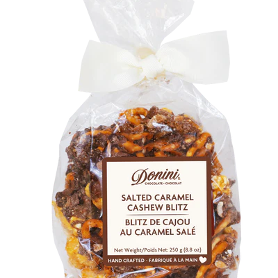 Bag of Donini Salted Caramel Cashew Blitz on a white background