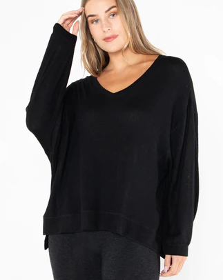 Riley Soft Knit Sweater - Blue and Black