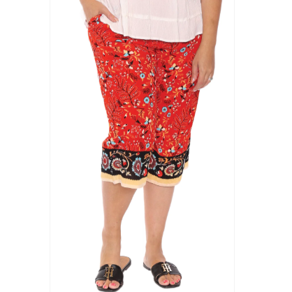 Flora Capri Pant - Red
