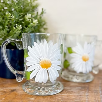 Hand Painted Daisy Mug