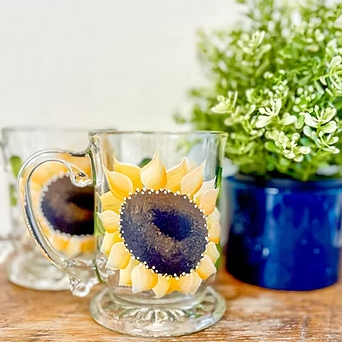 Hand Painted Sunflower Mug