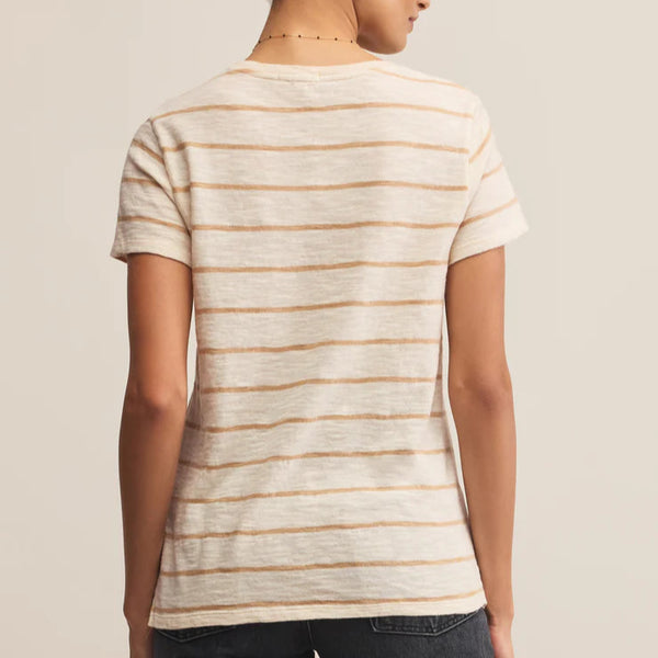 Foundation Striped Tee - Biscuit
