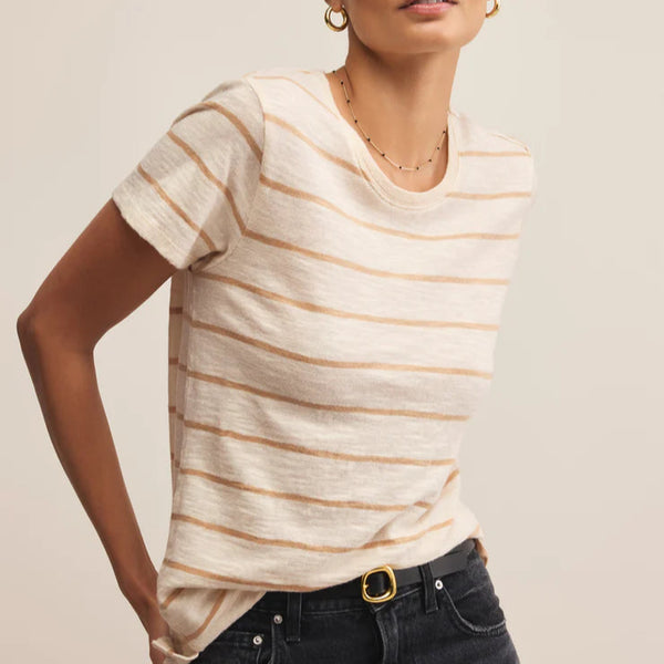 Foundation Striped Tee - Biscuit