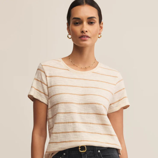 Foundation Striped Tee - Biscuit