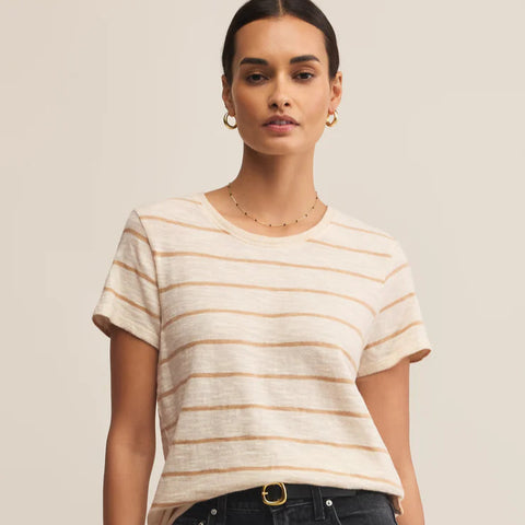 Foundation Striped Tee - Biscuit