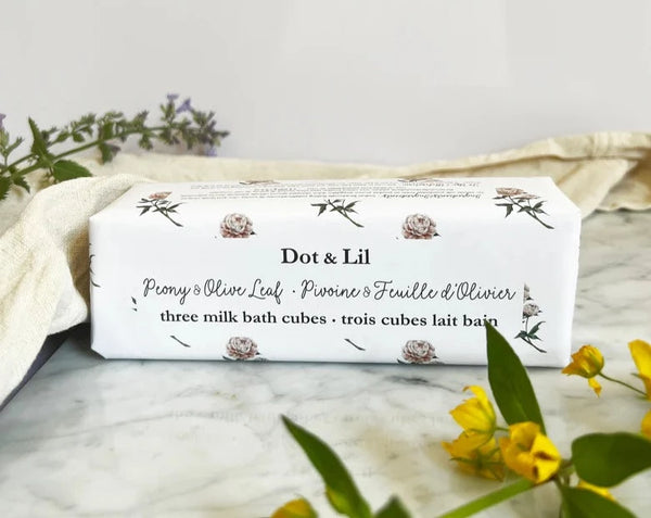 Peony & Olive Leaf Milk Bath Cubes - Gift Set