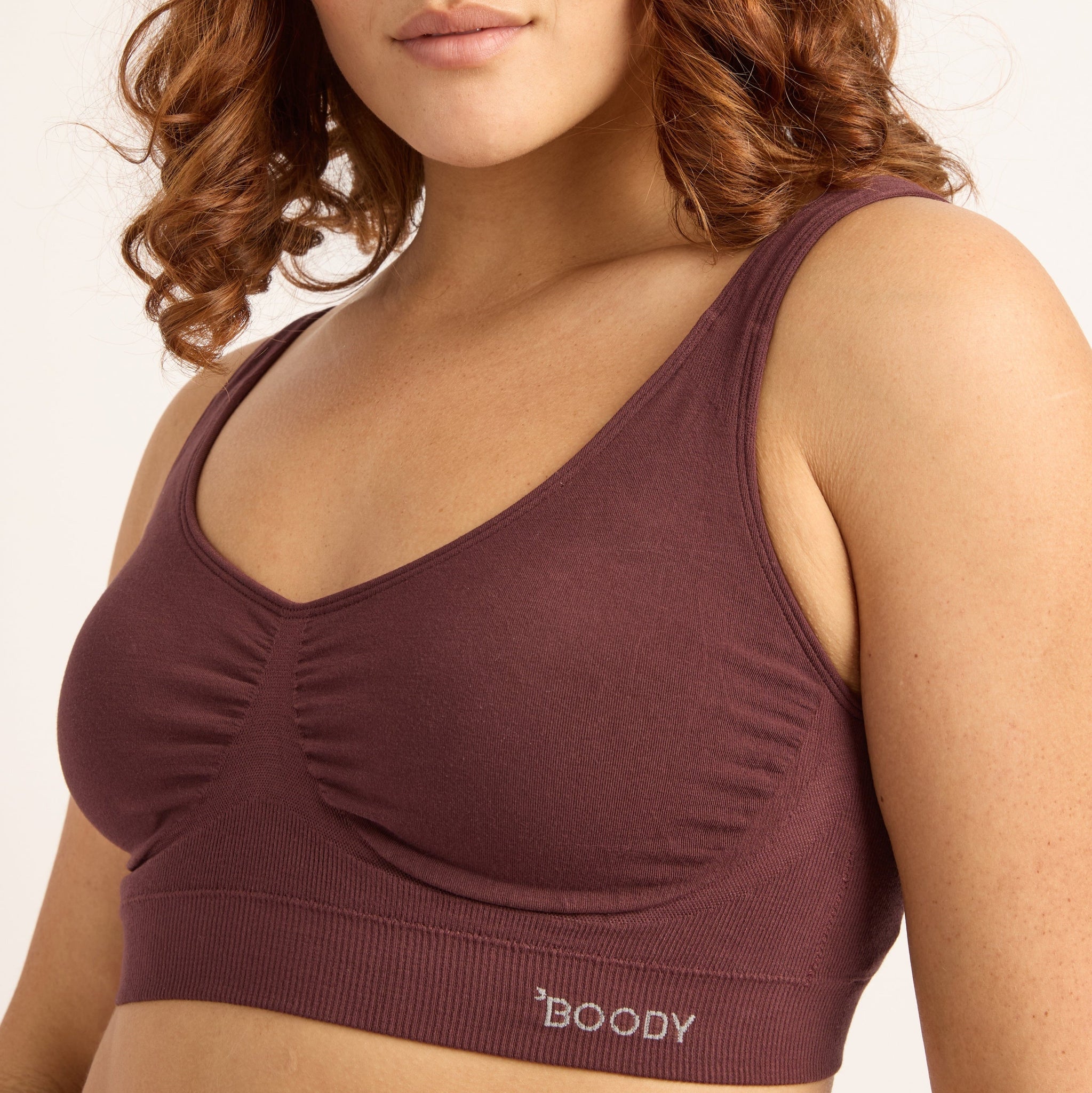 Padded Shaper Crop Bra -Mulberry by BOODY