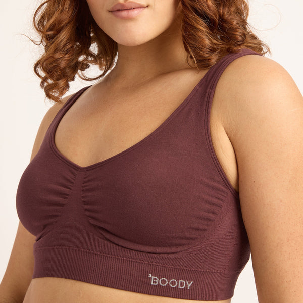 Padded Shaper Crop Bra -Mulberry by BOODY