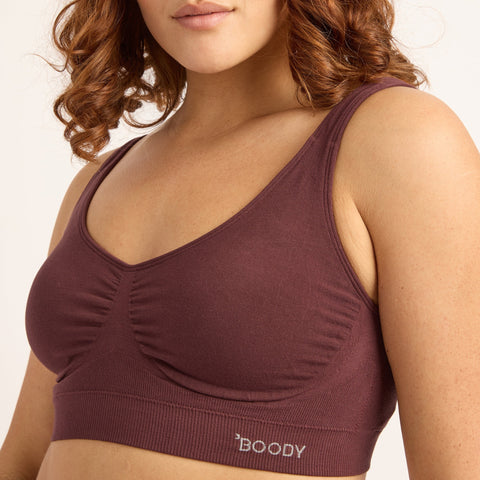 Padded Shaper Crop Bra -Mulberry by BOODY