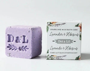 Lavender & Hibiscus Sparkling Bath Cube