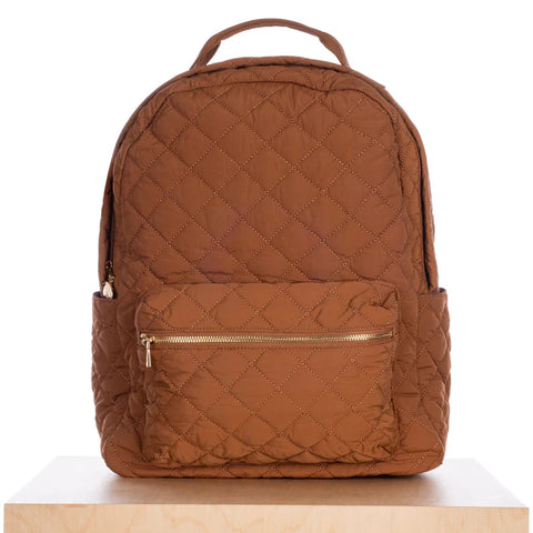 Quilted Backpack - Walnut