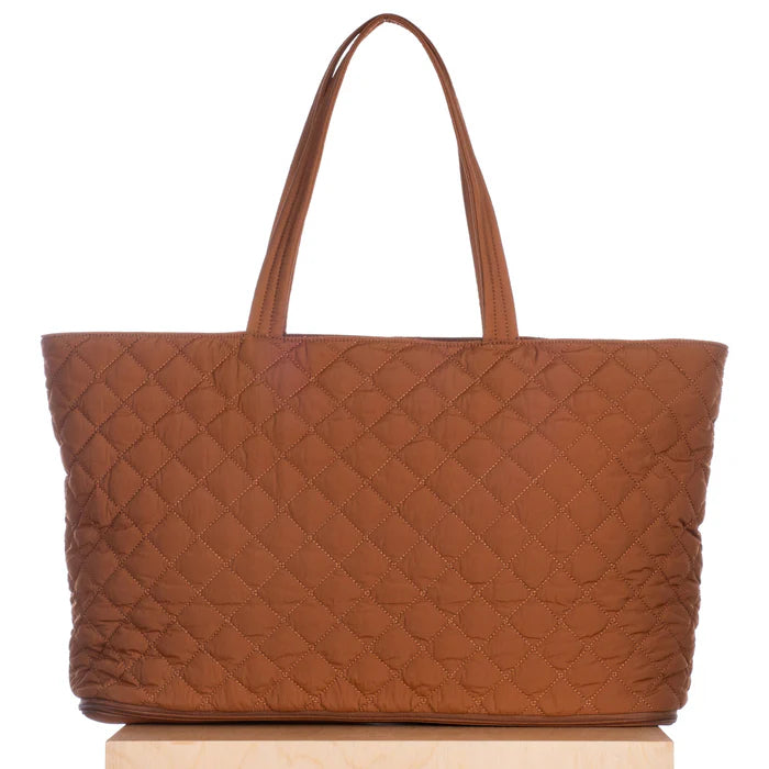 Quilted Expandable Tote - Walnut