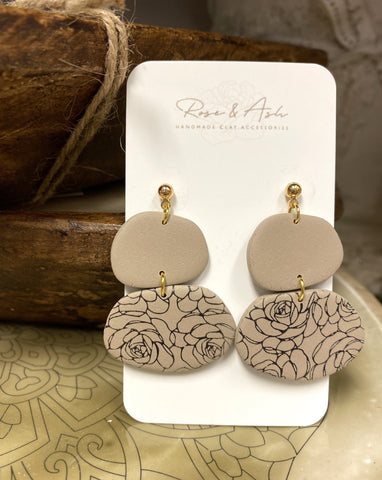 Stone Rose Clay Drop Earring