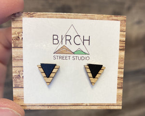 Offset Triangle Earring- Black